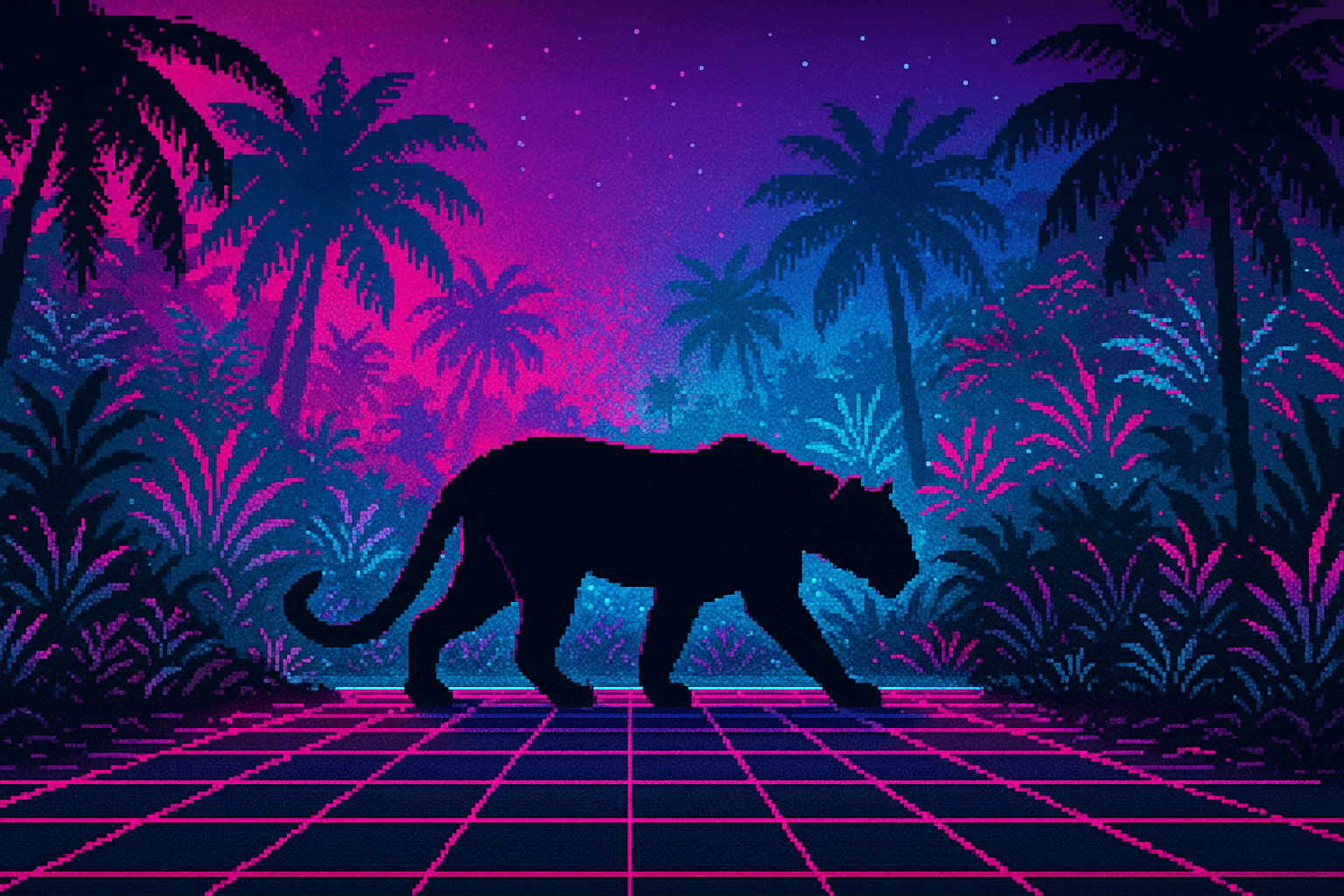 Singer portrait in neon glow