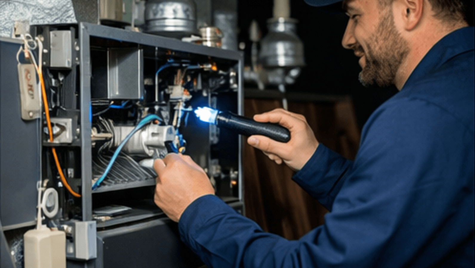 HVAC inspection visit in progress