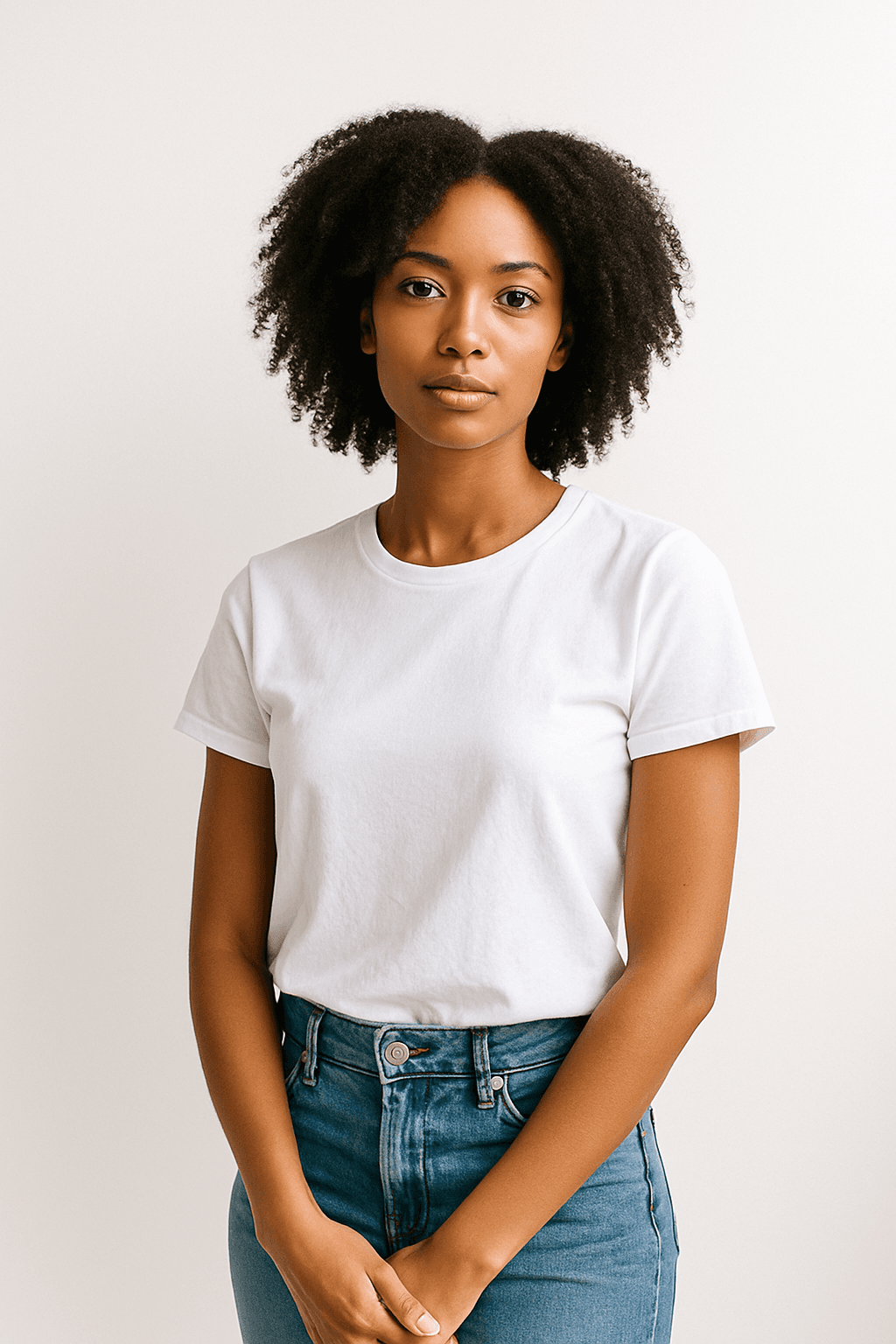 Studio portrait with soft window light