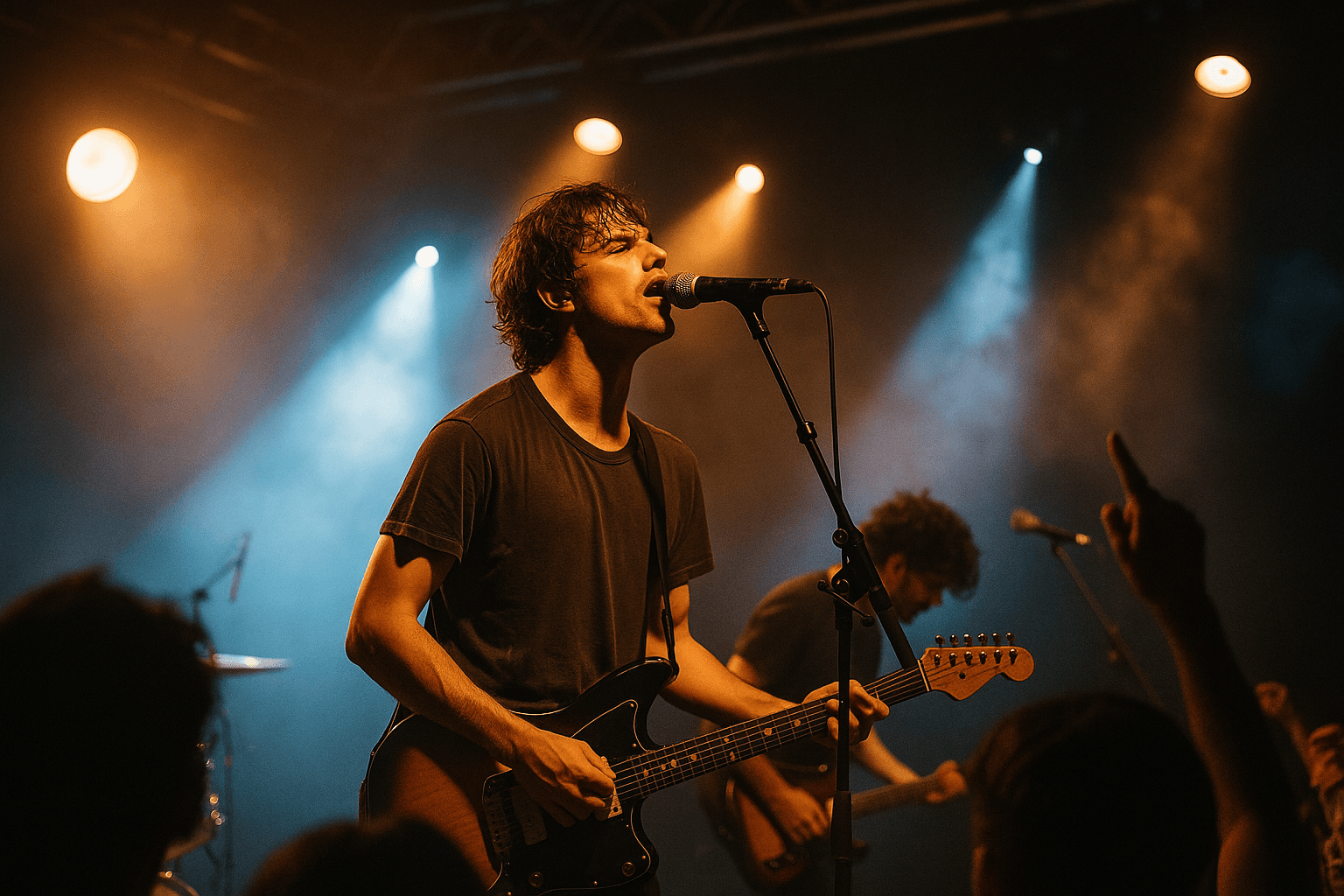 Live event with stage lighting and crowd